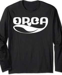 Orca Whale Dolphin Retro Ocean Graphic Vintage Sea Design Long Sleeve T-Shirt