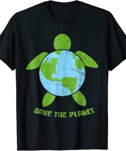 Save The Planet Earth Day Environment Turtle Recycle Ocean T-Shirt