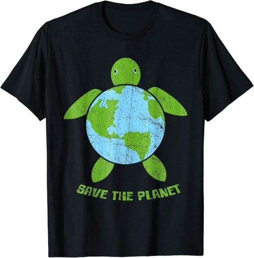 Save The Planet Earth Day Environment Turtle Recycle Ocean T-Shirt