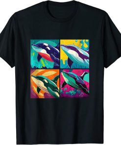 Orca Whale Pop Art Design Illustration Colorful Animal Women T-Shirt